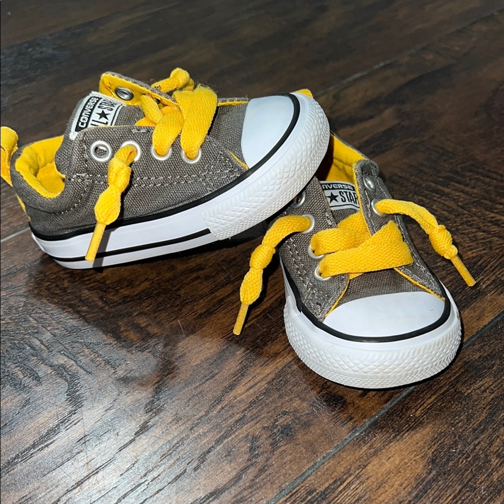 Converse Kids' Gray and Yellow Sneakers